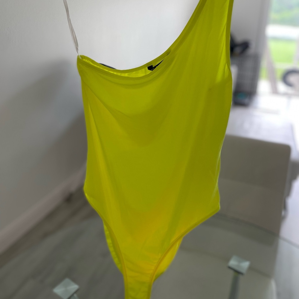 Neon Yellow One Shoulder BodySuit